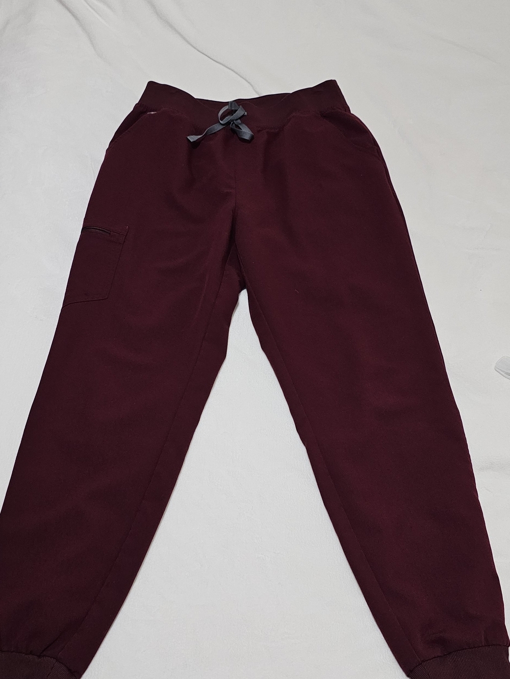 Figs Kids Burgundy Jogger Pants with Drawstring